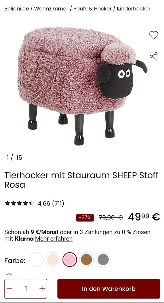 onlineshop ein flauschiger hocker in schafsform die ziemlich an shaun das schaf erinnert, 49.99€