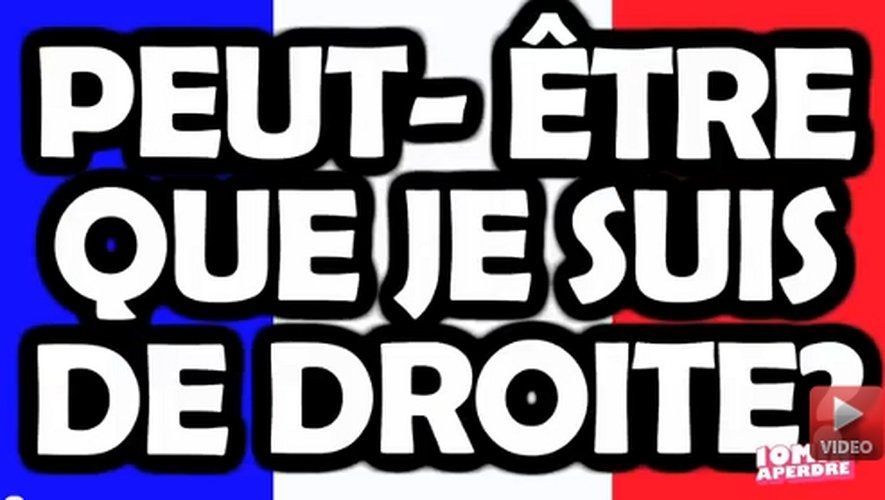 Miniature de la vidéo de 10 minutes à perdre "Peut-être que je suis de droite ?", où on voit le titre de la vidéo sur un fond de drapeau français
