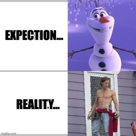 Watching a movie about a snowman come to life...