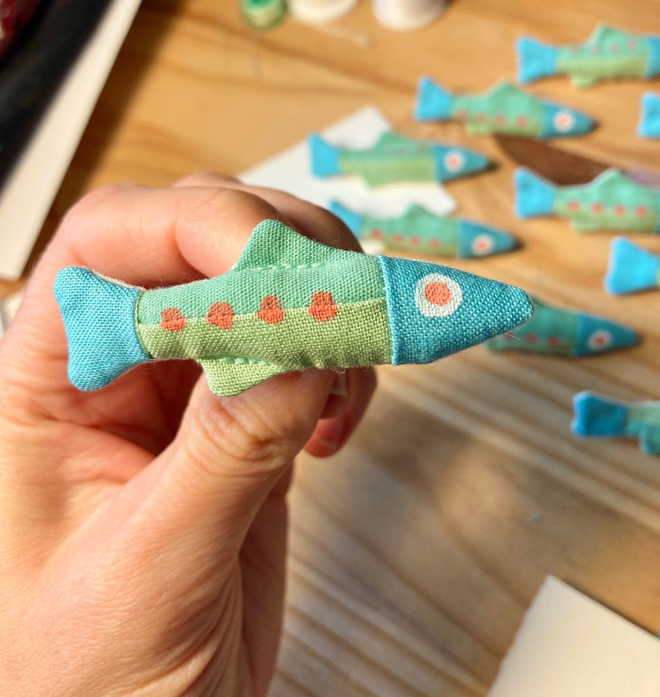 one of the fish pins close up 