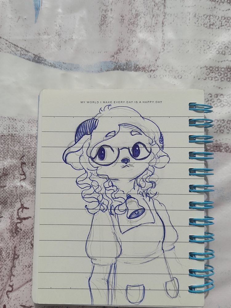 desenho de uma menina carneiro de avental