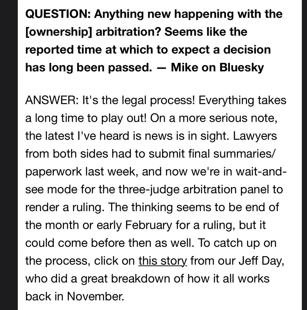 What’s happening with the Wolves ownership situation?  Not much!  An answer could be soon though, possibly by the end of the month.