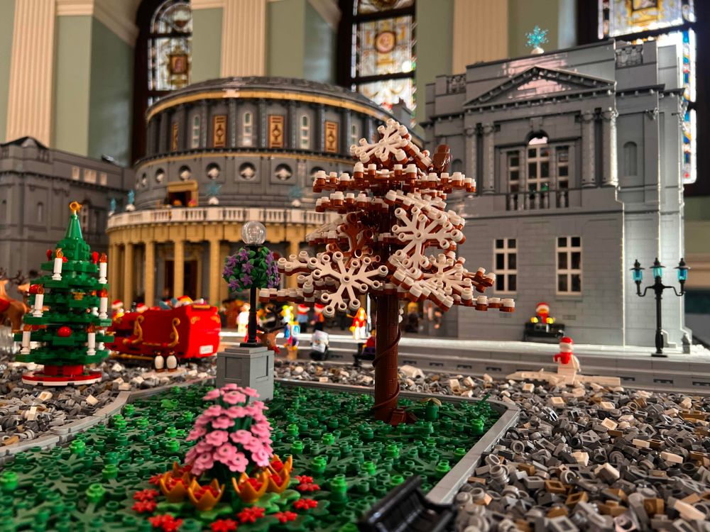 Close up photo of the Lego National Library of Ireland.