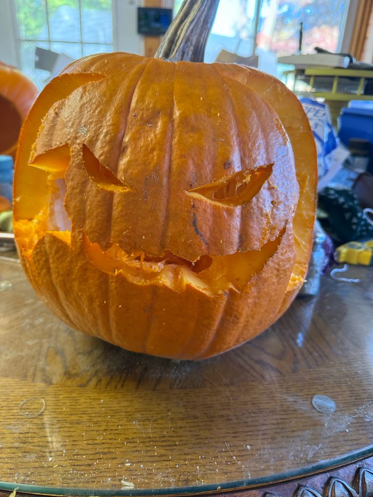 Oogie Boogie carved pumpkin