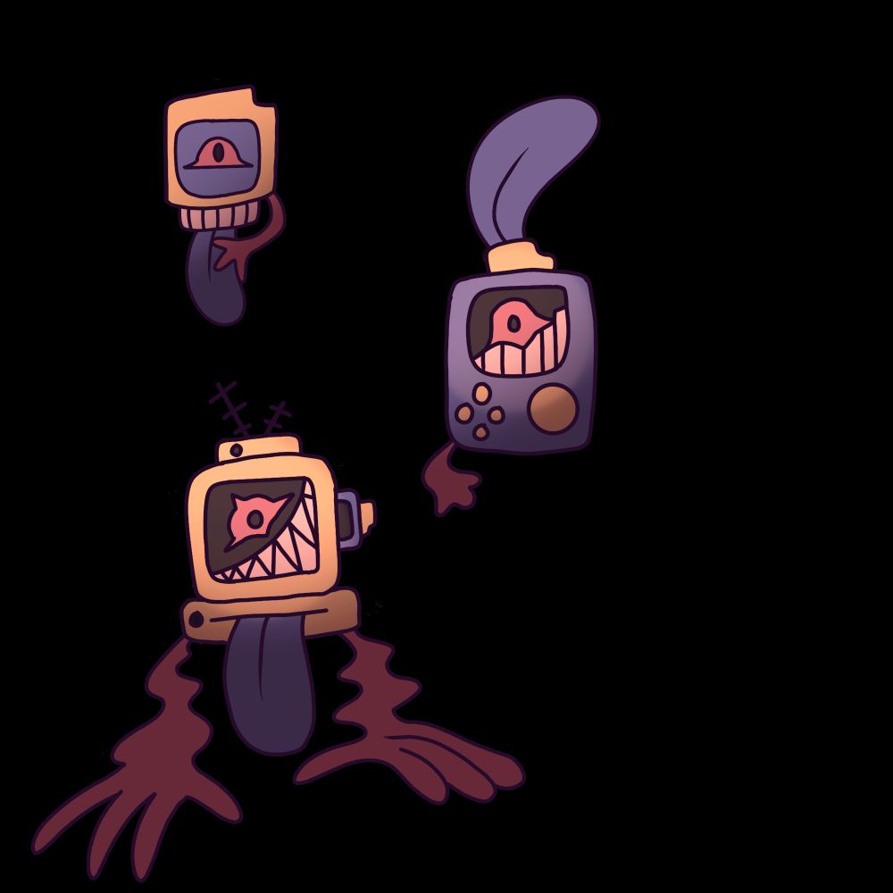 The shiny for the line. To reference actual .exe games with their red hyperrealistic bloody eyes