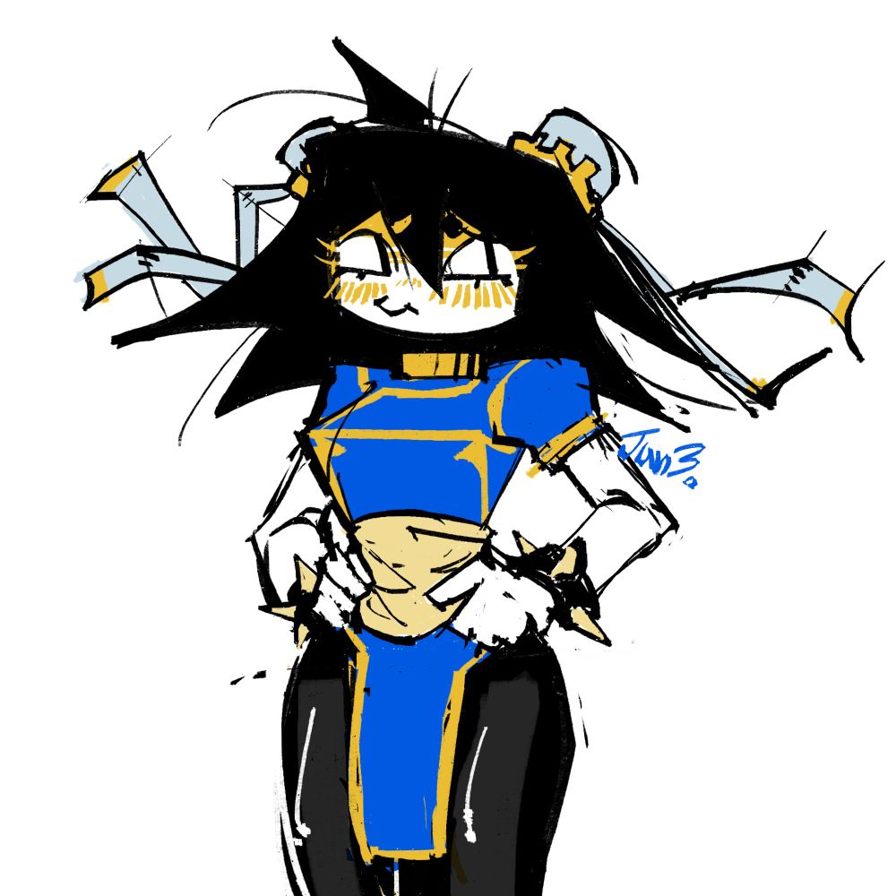 Gogo from Hotline 024 dressed as Chun Li