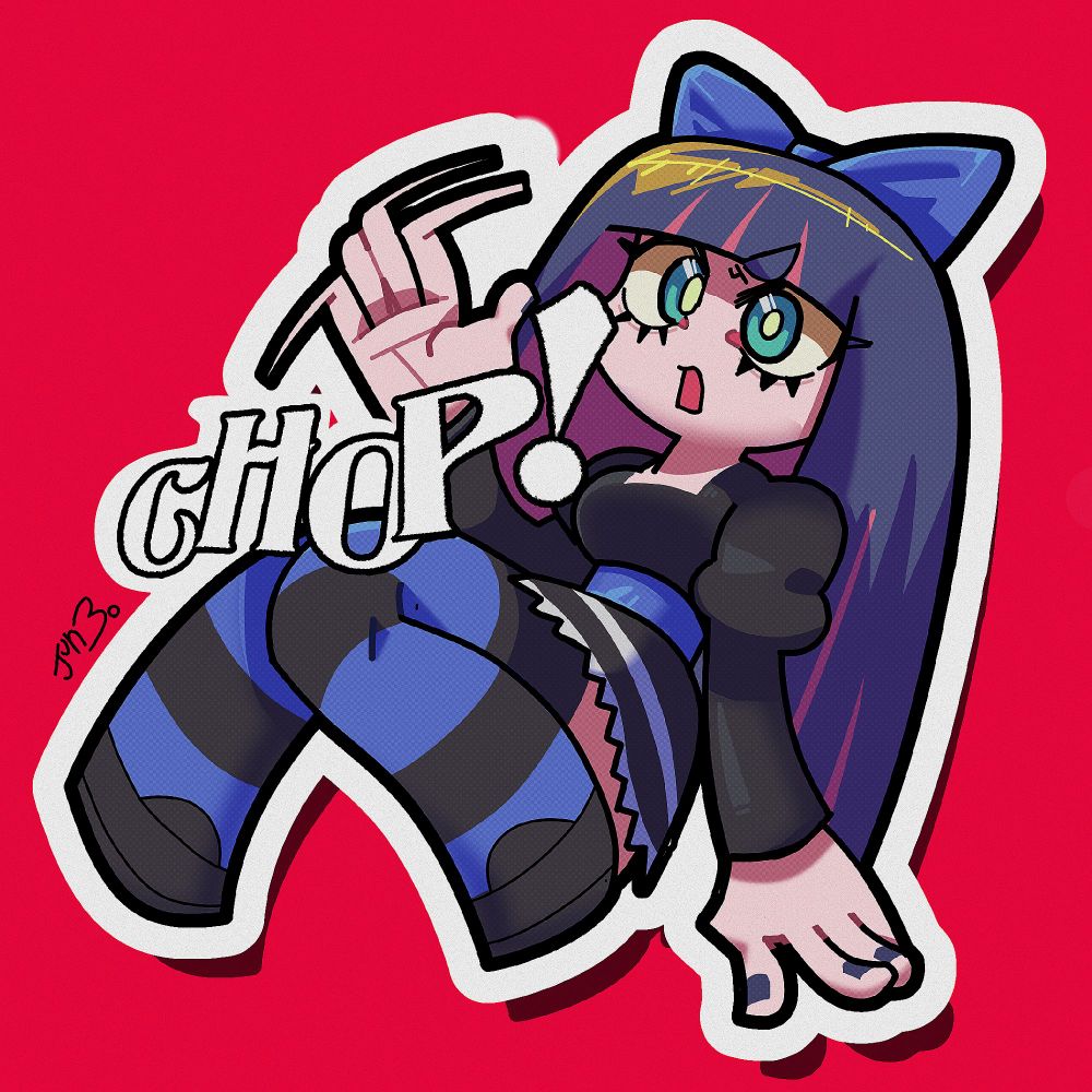 Stocking from Panty & Stocking with Garterbelt, by Studio Gainax.
Drew her as a sticker.