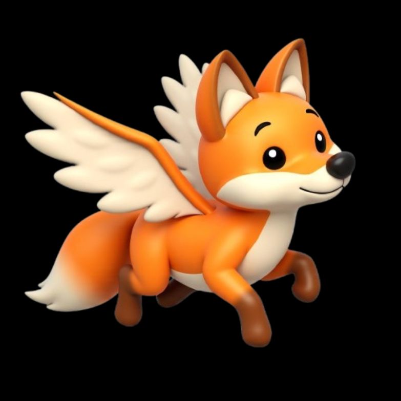 Fox emoji flying