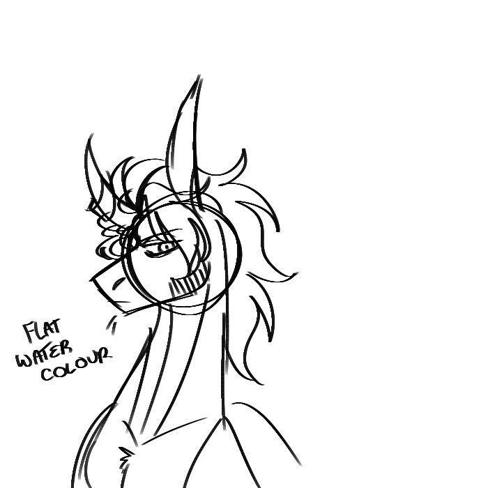 King Sombra glaring at the viewer. Flat Water Colour brush used, as indicated by the text next to him.