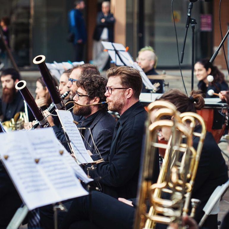 Ned Howey playing the bassoon with Orchestra Tekhne. 
