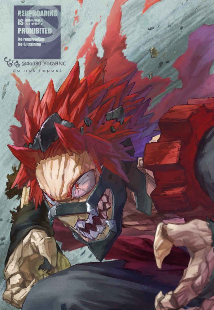 ヒロアカ　ファンアート　切島鋭児郎(烈怒頼雄斗《レッドライオット》)