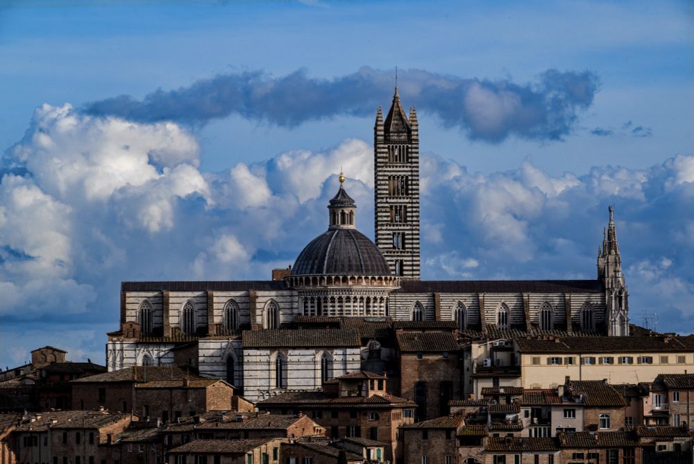 Looking south across Siena, The Duomo sits on the highest part of the city looking quite majestic.