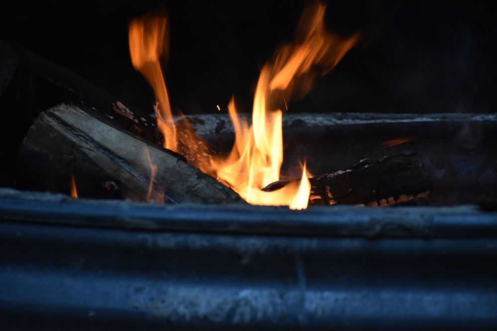 Close up of a fire.