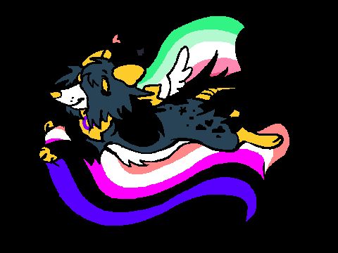 navy blue rat furry having pride for pridemonth