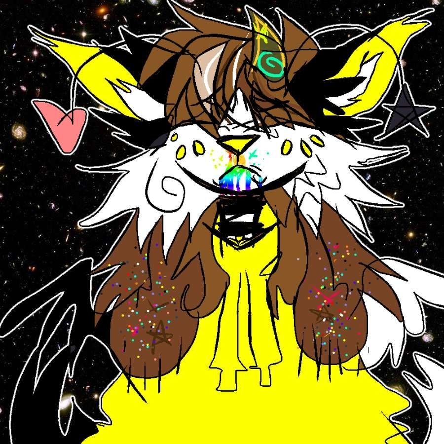 epic brown furry character feeling melancholy in front of space
