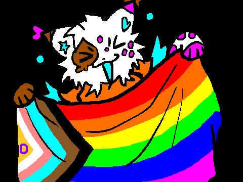 cute epic sparkly cat showing her support for pride and lgbtqia+