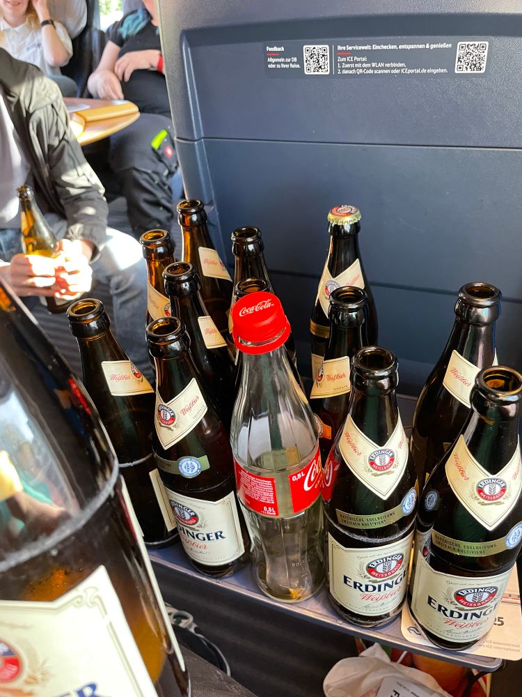 A lot of empty beer bottles