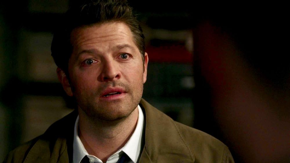 A tearful Cas confessing his love to Dean, Despair (The Truth). 