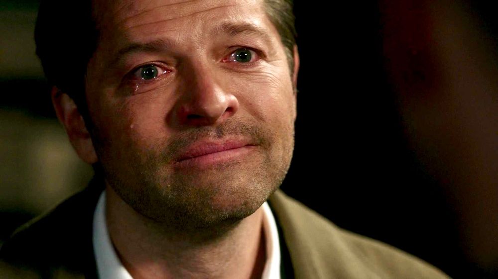 A crying Cas after confessing his love to Dean, The Truth. His truth. 😇🌈❤️