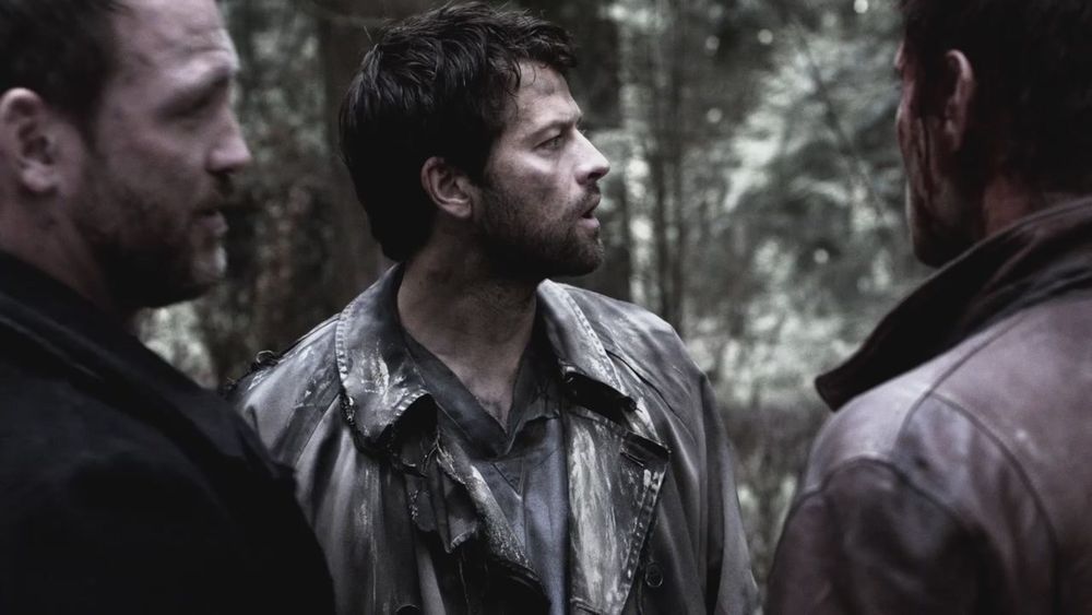 Benny talking to Dean, Cas is keeping lookout in the background, Purgatory, Blood Brother. 