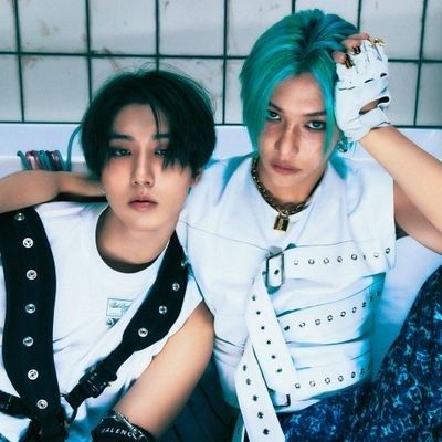 old profile picture: han and felix from stray kids.