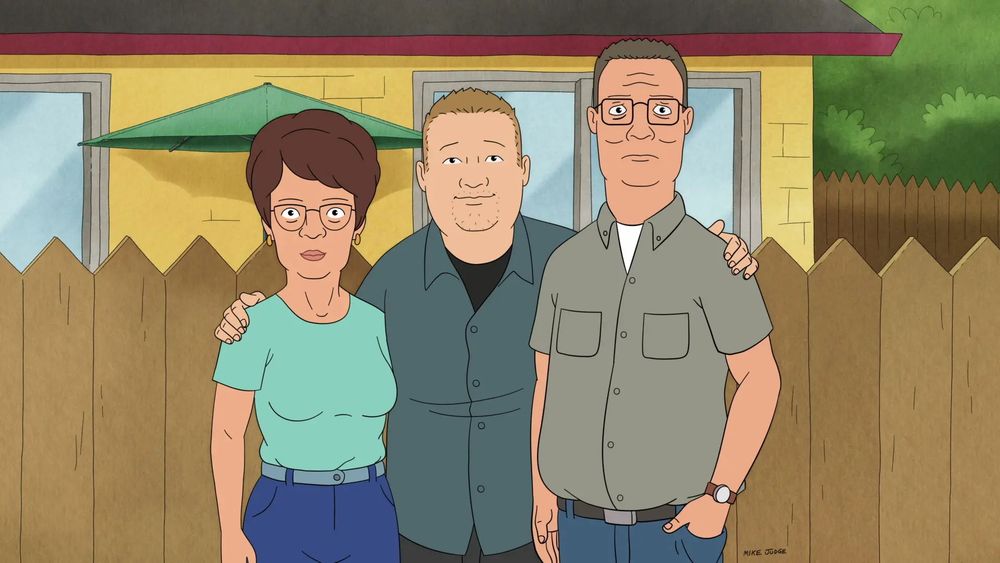 New King of the HIll family pic in front of The Fence.