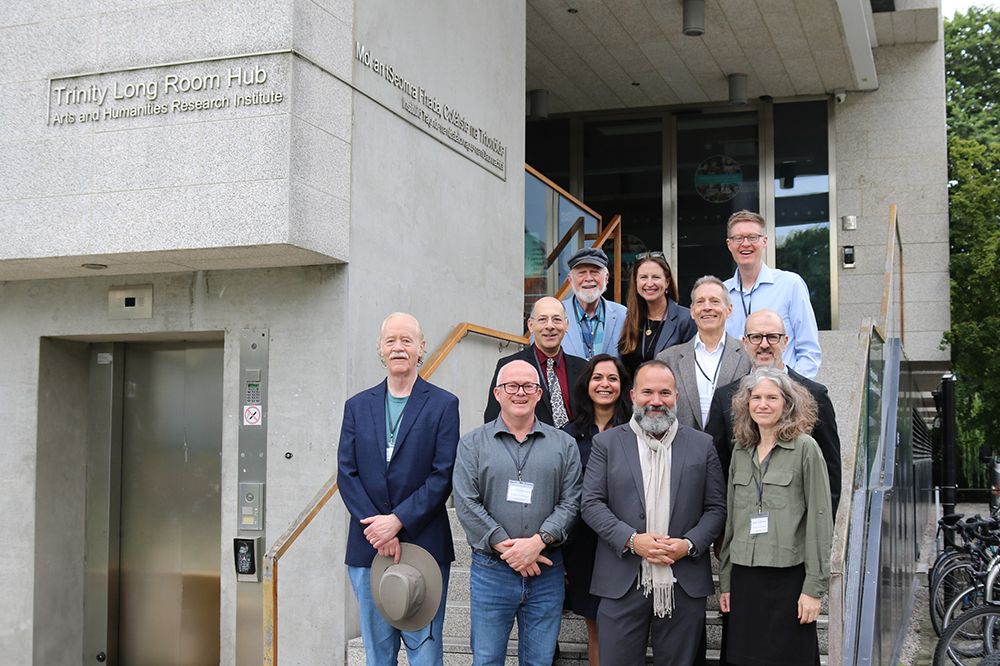Members of the Board of the International T. S. Eliot Society and Professor Philip Coleman. Back row: Ronald Schuchard, Megan Quigley, John Morgenstern. Middle row: David Chinitz, Ria Banerjee, John Whittier-Ferguson, Patrick Query. Front row: Vincent Sherry, Philip Coleman, Anthony Cuda, Frances Dickey.