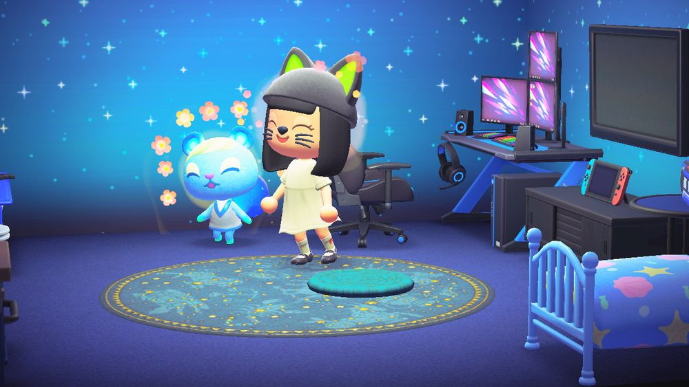 Ione the glowing blue squirrel with an affinity for astronomy. 