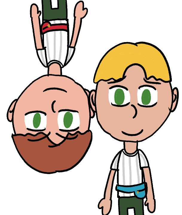 Lucas and Claus in the poses from the mother 3+ album. In their late N64 designs