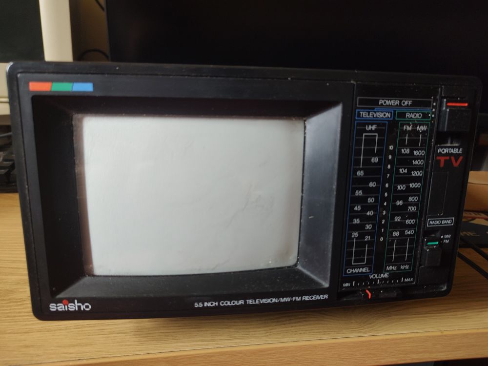 A Saisho CTR 6 portable CRT TV. 
