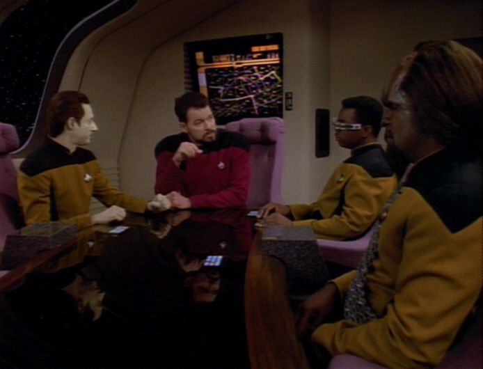 Date, Riker, Geordi, and Worf