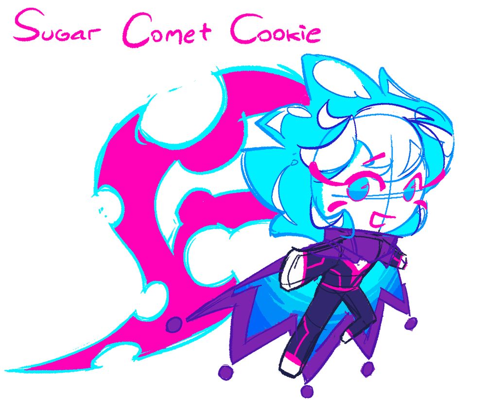 Sugar Comet Cookie; A space themed Cookie with a ponytail in the shape of a comet's tail