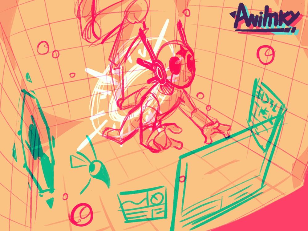 An iterator in his can, working and communicating with another through their overseer.