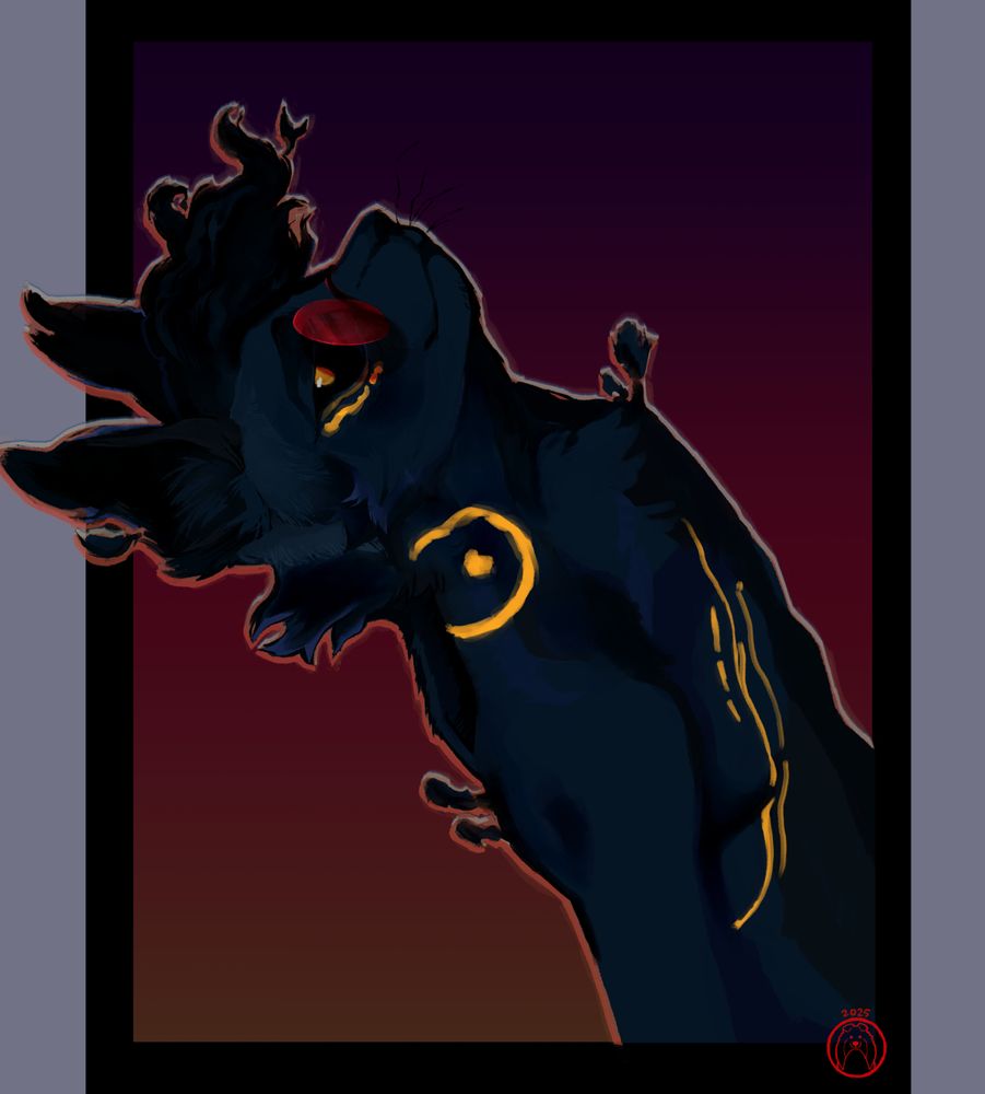 Erebus, a ghost cat, leaning back