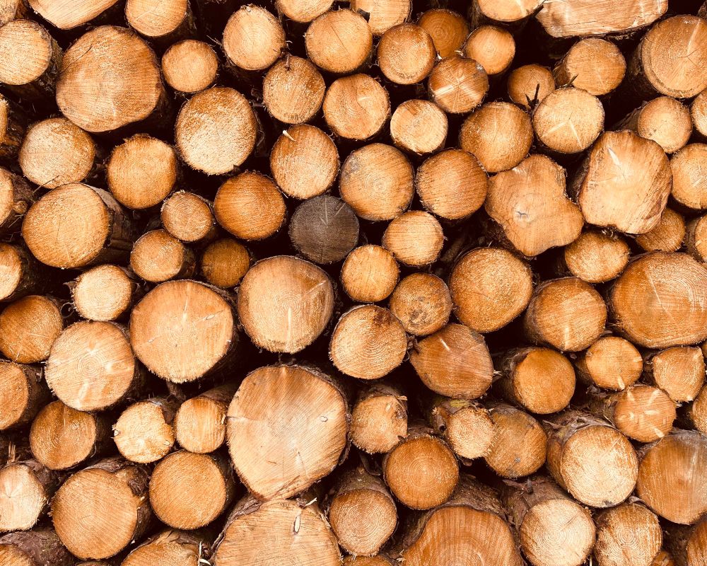 A log stack. 