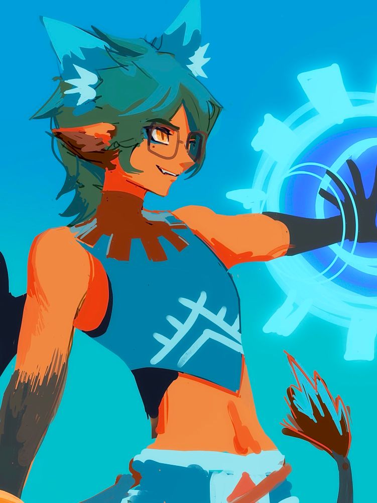 My oc / sona based from fantasy life doing magic