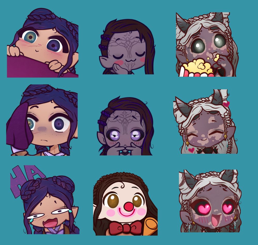 emotes of Tav and durge characters from Baldur's gate 3