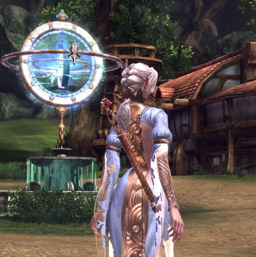 lady in a gorgeous white dress with multiple golden metal elements sewn in