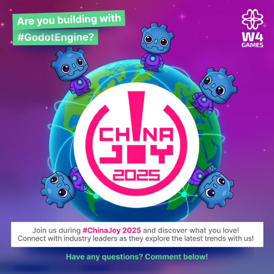 Are you building with #GodotEngine? Join us during #ChinaJoy 2025 and discover what you love! Connect with industry leaders as they explore the latest trends with us!  Have any questions? Comment below!
