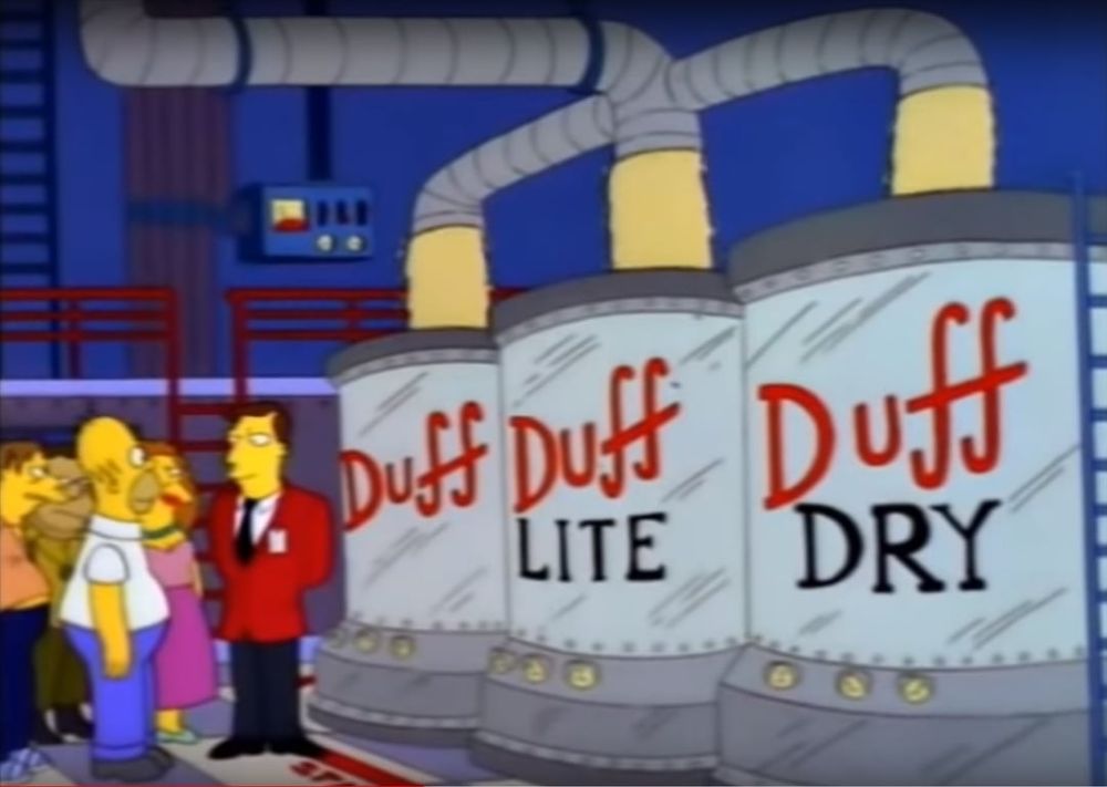 'Duff, Duff Lite and Duff Dry' meme
