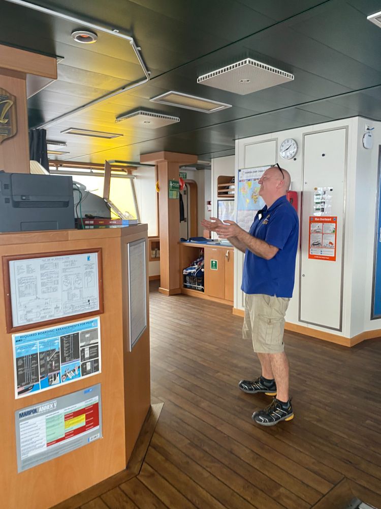 Ben Moat onboard RRS Discovery