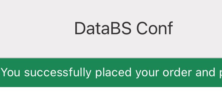 DataBS Conf
You successfully placed your order and 