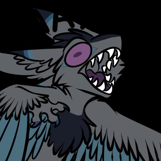 Kryo's Avali (with old colours), screaming. Lineart by FelisRandomis.