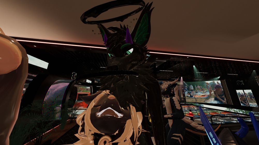 Selfie from VRChat with Notkea Sketch and Seif Doggo.