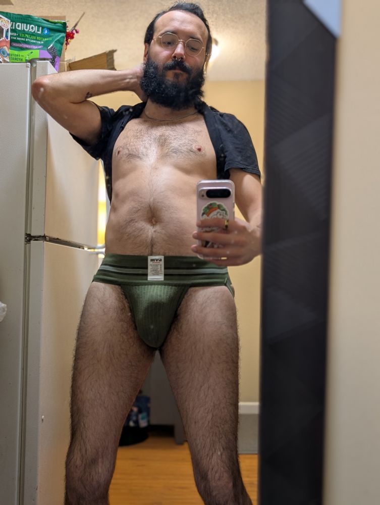 Grey in a green jock 