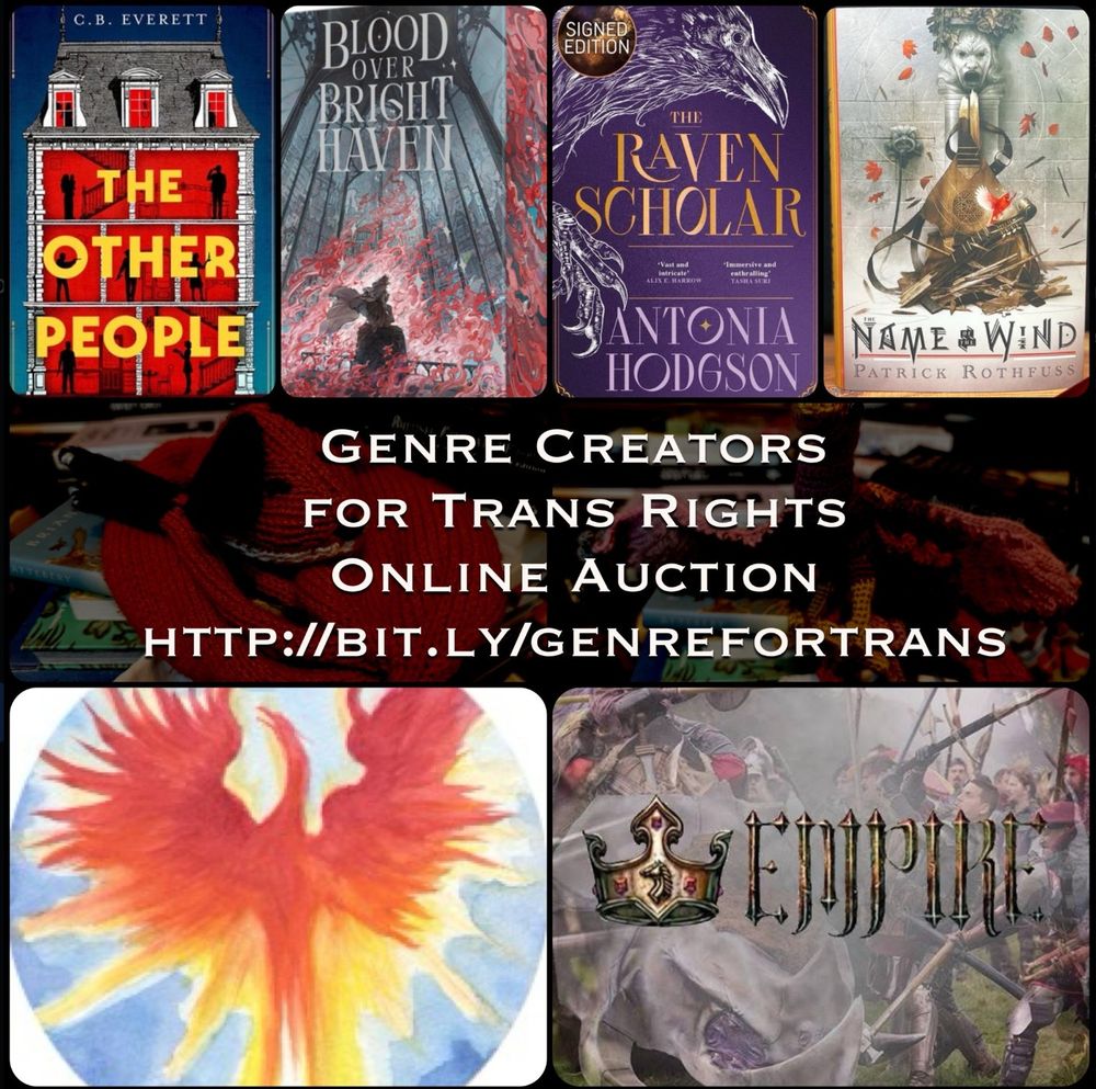 Books and cool items on offer at the Genre Creators for Trans Rights Online auction