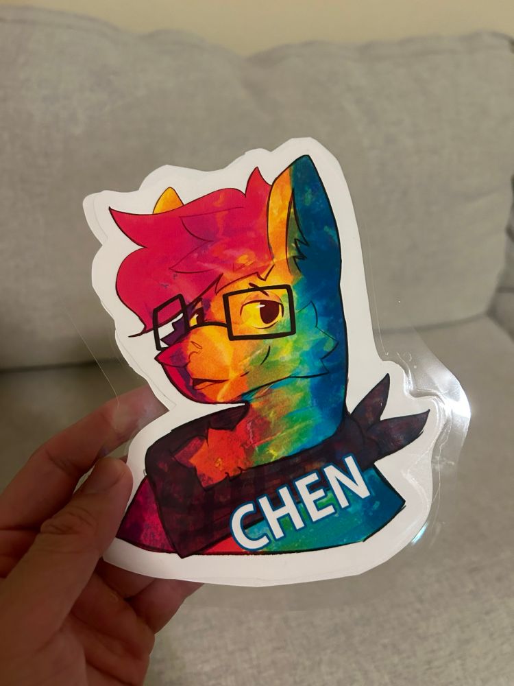 A badge of my corgi sona smiling with alt colors