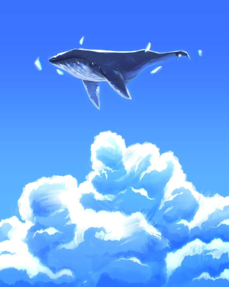 A whale up above the clouds 