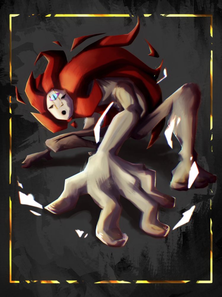 Wild dude with magic Mask and long Red hair 