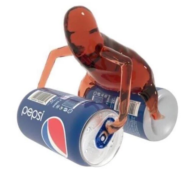 the waterwraith from pikmin but the rollers are now pepsi cans